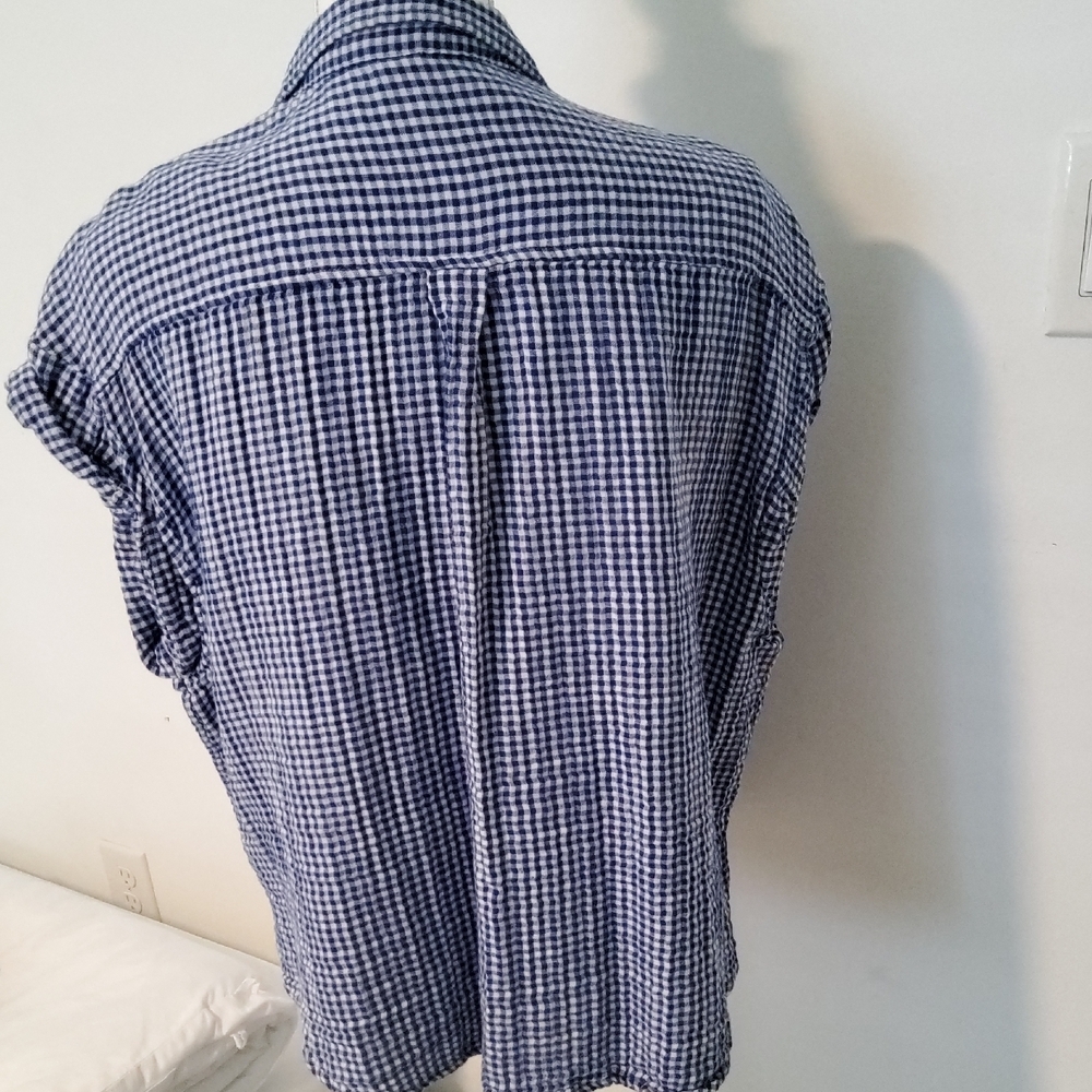 Old Navy Blue Gingham Shirt - Picture 5 of 7